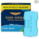 Park Avenue Premium Men’s Soaps for Bath – Cool Blue | 125g (Pack of 4)