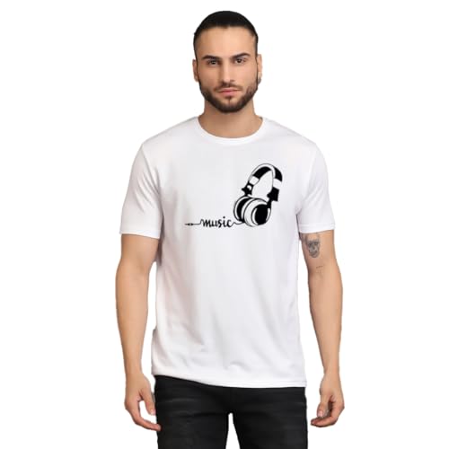 Inkkr Printed Men Round Neck White T-Shirt