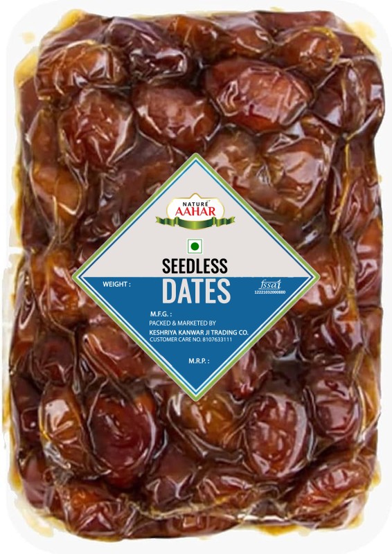 Nature Aahar Organic Seedless Dates Pin Khajur Arabian Dates, Dry Fruit Dates (1Kg) Dates(1 Kg)