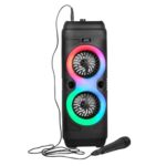 Jxl 110 Rgb Fusion Party 50W Karaoke Bluetooth Party Speaker With 3M Wired Microphone, Dual Drivers, Rgb Lights, Usb/Sd Card Playback, Auto Tws Function, Mic Recording And Mic Eco Control (Black)