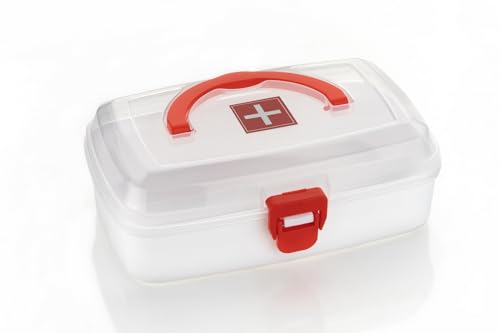 Tex-Ro Medico Small First Aid Box, White, Plastic, Rectangular