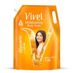 Vivel Exfoliating Body Wash, Glycerin & Honey, Moisturising Shower Gel, 1500Ml, For Glowing And Moisturised Skin Refill Pouch, All Skin Types