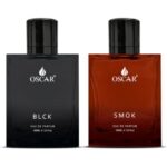 Oscar Blck & Smok Men’S Luxury Perfume Set 2X100 Ml | Blck Notes Of Cedarwood & Sandalwood | Smok Notes Of Vetiver & Patchouli | Eau De Parfum For Men