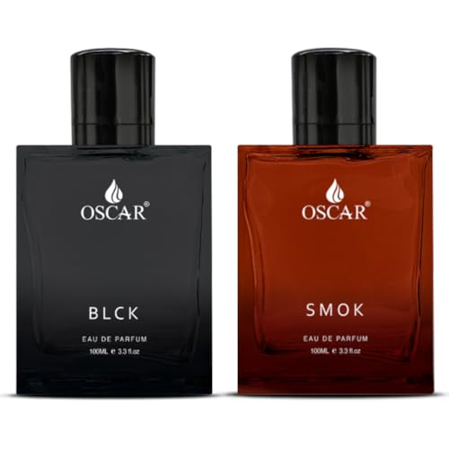 Oscar Blck & Smok Men’S Luxury Perfume Set 2X100 Ml | Blck Notes Of Cedarwood & Sandalwood | Smok Notes Of Vetiver & Patchouli | Eau De Parfum For Men