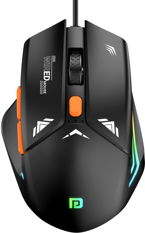 Portronics Vader Gaming Mouse With 6 Buttons, Thumb Support, Rgb Lights, Max 6400 Dpi Wired Optical  Gaming Mouse(Usb 2.0, Black)