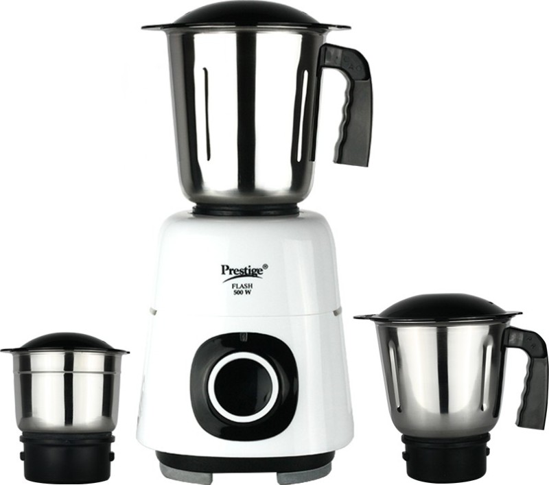 Prestige Flash Atlas 500 W Mixer Grinder (3 Jars, White, Black)