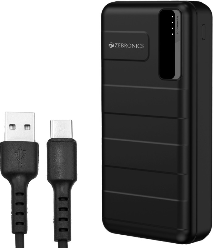 Zebronics 20000 Mah 22.5 W Power Bank(Black, Lithium Polymer, Fast Charging For Mobile, Tablet)