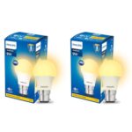 Philips 9W B22 Led Warm White/Yellow Bulb, Pack Of 2