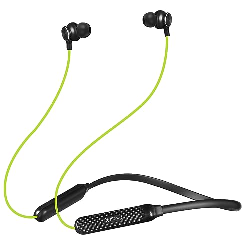 Ptron Tangent Duo Bluetooth 5.2 Wireless In-Ear Headphones, 13Mm Driver, Deep Bass, Hd Calls, Fast Charging Type-C Wireless Neckband, Dual Pairing,Voice Assist & Ipx4 Water Resistant(Neon Green/Black)