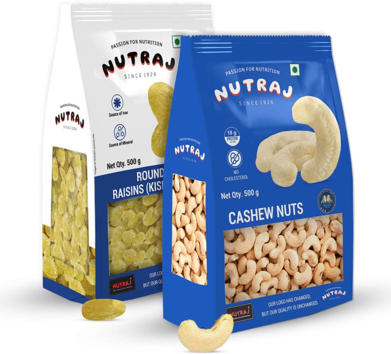 Nutraj Combo Of (Kaju & Kishmish) 500G Each Cashews, Raisins(2 X 500 G)