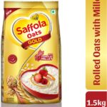 Saffola Oats Gold, Rolled Oats With Millet, Creamy Oats Pouch(1.5 Kg)