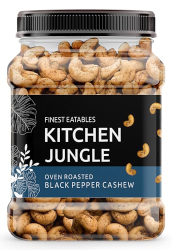 Kitchen Jungle Whole Black Pepper Cashew 1Kg / Namkeen Mari Kaju