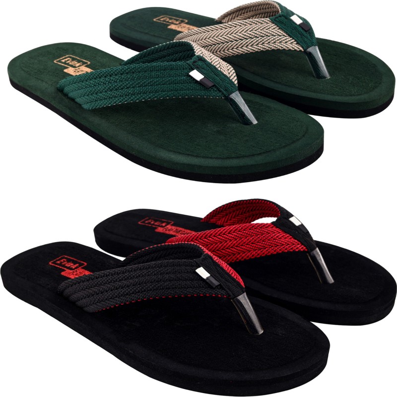 Evok Men Mens Comfortable Trending And Stylish Multicolor Embozing Flipflop (Pack Of 2) Slippers(Multicolor 5)