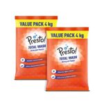 Amazon Brand – Presto! Total Wash Detergent Powder, Twin (4 Kg + 4Kg) Pack