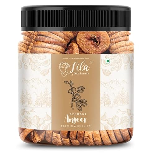 Lila Dry Fruits Premium Dried Afghani Anjeer Jar Pack | Dried Figs | Rich Source Of Fibre Calcium & Iron | Low In Calories And Fat Free | Non-Gmo Dried Anjir (500.00)