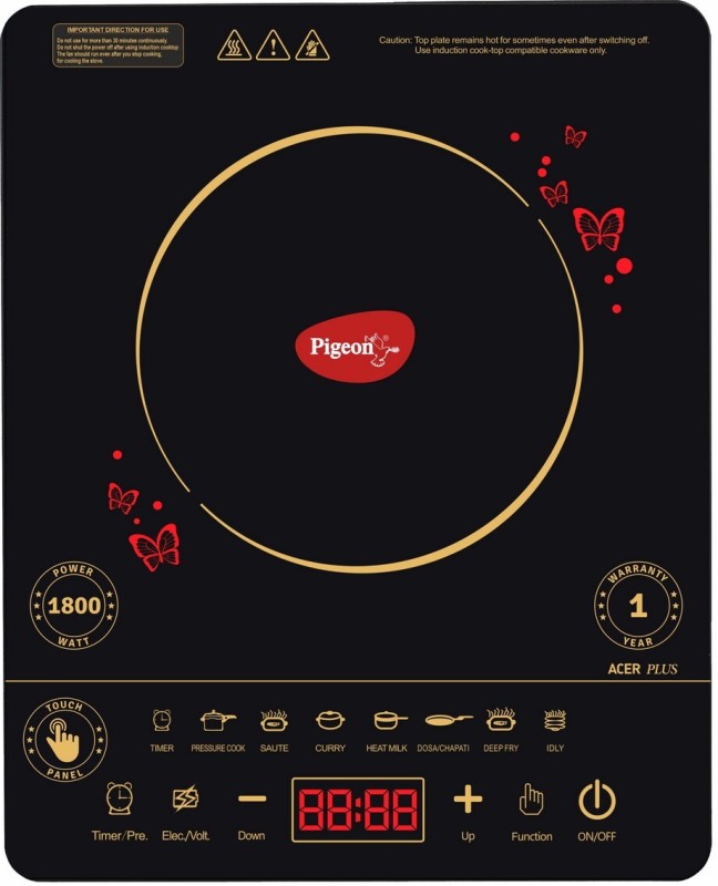 Pigeon Acer Plus Induction Cooktop(Black, Touch Panel)