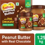 Saffola Peanut Butter With Real Chocolate, Crunchy, High Protein, No Refined Sugar,Combo 1250 G