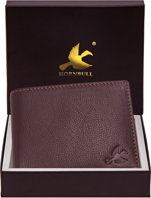 Hornbull Men Brown Genuine Leather Wallet(4 Card Slots)