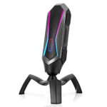 Cosmic Byte Odyssey Usb Gaming Cardioid Condensor Microphone With Rgb Effects And Touch Button (Black/Silver)