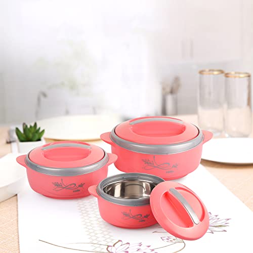 Cello Sapphire | Insulated Inner Steel Casserole | Bpa Free & Food Grade, Serving (500Ml, 1000Ml, 1500Ml) Peach