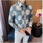 Dfourvfour Men Checkered Casual Dark Green Shirt