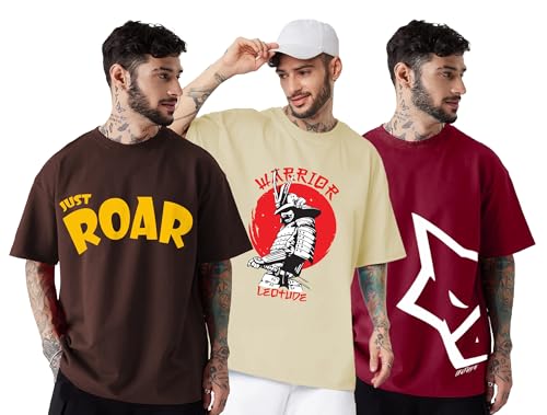 Leotude Men’S Oversized Half Sleeve Round Neck T-Shirt