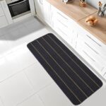 Status Polypropylene Striped Anti Skid Runner For Living Area | Rug For Bedroom |Rug For Dining Table Rug For Floor With Anti Slip Backing(Dark Grey, 45X120 Cm)