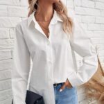 Btd Fashion Women Solid Casual White Shirt