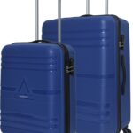 Aristocrat Airstop Cabin & Medium (Set Of 2) Blue, Hardcase, 4 Wheels,7 Year Warranty Cabin & Check-In Set – 25 Inch