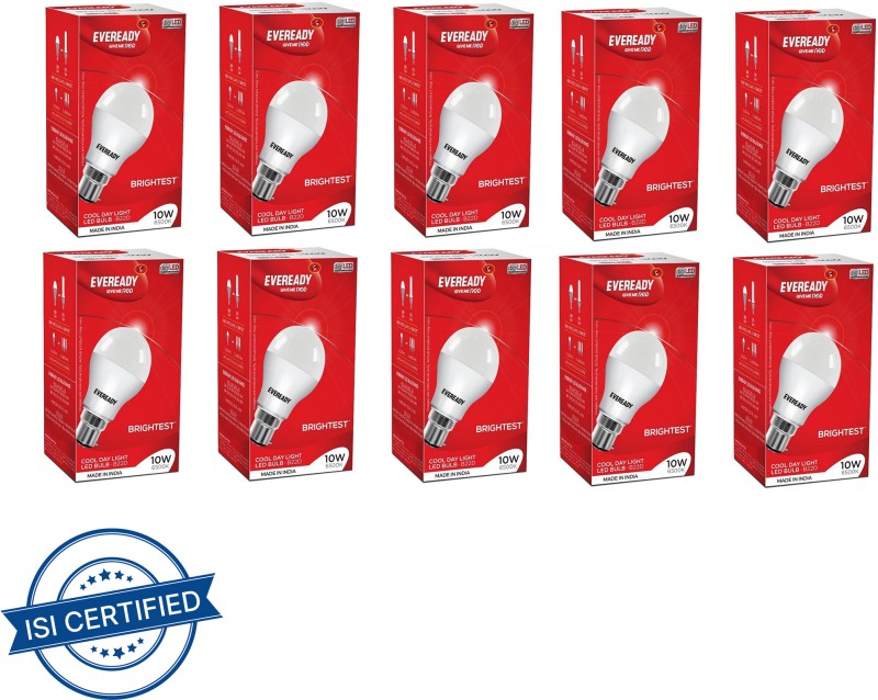 Eveready 10 W Standard B22 Led Bulb(White, Pack Of 10)