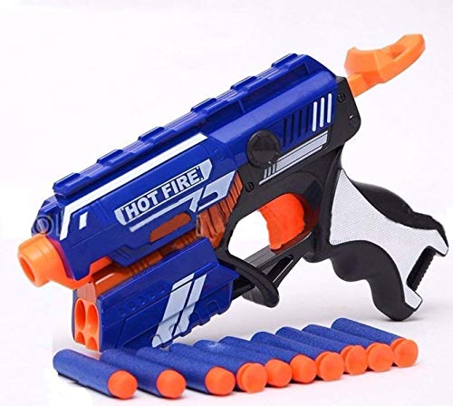 Graphene Blaze Storm Hot Fire Soft Bullet Gun Toy With 10 Safe Soft Foam Bullets,Multicolor