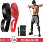 Slovic Resistance Tpe Bands For Workout – Black & Red |Band For Home Gym Fitness Fitness Band(Black, Red, Pack Of 2)