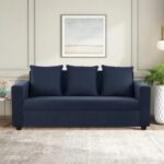 Furny Livino 3 Seater Fabric Sofa Set In (Blue)