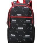 Puma Unisex-Adult Cat Backpack V2, Black-Rickie Orange (9101801)