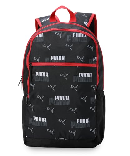 Puma Unisex-Adult Cat Backpack V2, Black-Rickie Orange (9101801)