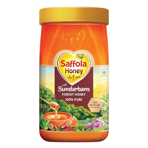 Saffola Honey Active, Made With Sundarban Forest Honey, 100% Pure Honey, No Sugar Adulteration, 1Kg