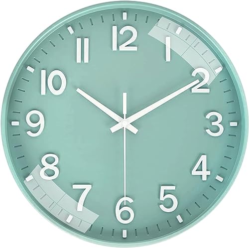 Rylan Wall Clock 12″ Silent Quartz Decorative Latest Wall Clock Non-Ticking Classic Clock Battery Operated Round Easy To Read For Room/Home/Kitchen/Bedroom/Office/School,.