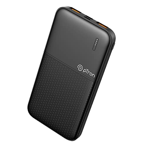 Ptron Newly Launched Dynamo 10000Mah 22.5W Power Bank, Made In India, 20W Pd Fast Charging, 3 Output, 2 Input Ports Type-C/Pd & Micro Usb, Li-Polymer Battery & Multiple Layers Of Protection (Black)