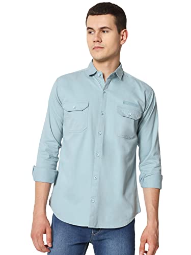 Kargeens Casual Shirt For Men|| Shirt For Men|| Men Stylish Shirt || Men Solid Shirt || Full Sleeve Shirt,Light Blue-M