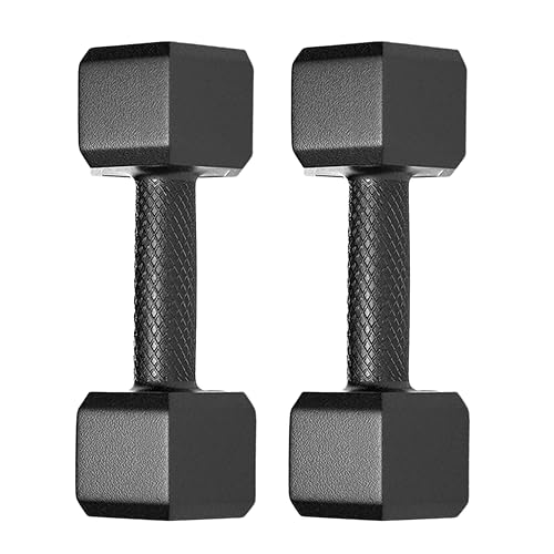 Protoner Pair Of 2 Kg Each Pvc Dumbbells Set Hex, Black