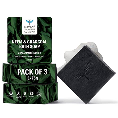 Bombay Shaving Company Charcoal And Neem Bath Soap | Pack Of 3,75G Each