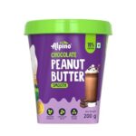 Alpino Chocolate Peanut Butter Smooth 200 G – Roasted Peanuts, Chocolate Paste, Brown Sugar & Sea Salt – 24G Protein, Gluten Free – Plant Based Peanut Butter Creamy