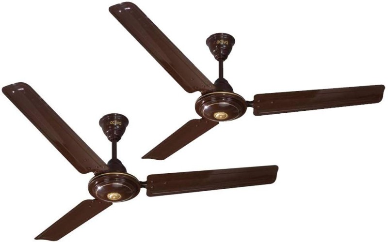 Activa 390 Rpm High Speed Bee Approved 5 Star 1200 Mm Energy Saving 6 Blade Ceiling Fan(Brown, Pack Of 2)