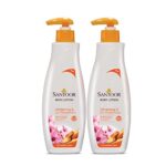 Santoor Perfumed Body Lotion With Sandalwood & Sakura Extracts For Skin Whitening & Uv Protection| Deep Moisturization & Sunburn Reduction| Non-Greasy Lotion For Normal Skin| 250Ml, Pack Of 2