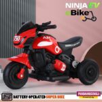 Pandaoriginals Ninja Ev With Music And Lights, Forward And Backward Gear, Built In Mp3 Player Bike Battery Operated Ride On(Red)