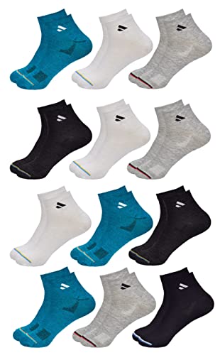 Sjeware Polyester 12 Pairs Solid Ankle Length Socks For Men & Women, Multicolor, Pack Of 12, Free Size