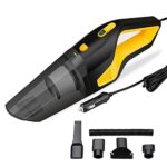 Gomechanic Car Vacuum Cleaner – Portable 2 In 1 Wet & Dry Cleaner For Car With High Suction Power 6000Pa – Multipurpose 12V Power Corded With Nozzle Straw & Hepa Filter (Neutron 6000, Black & Yellow)