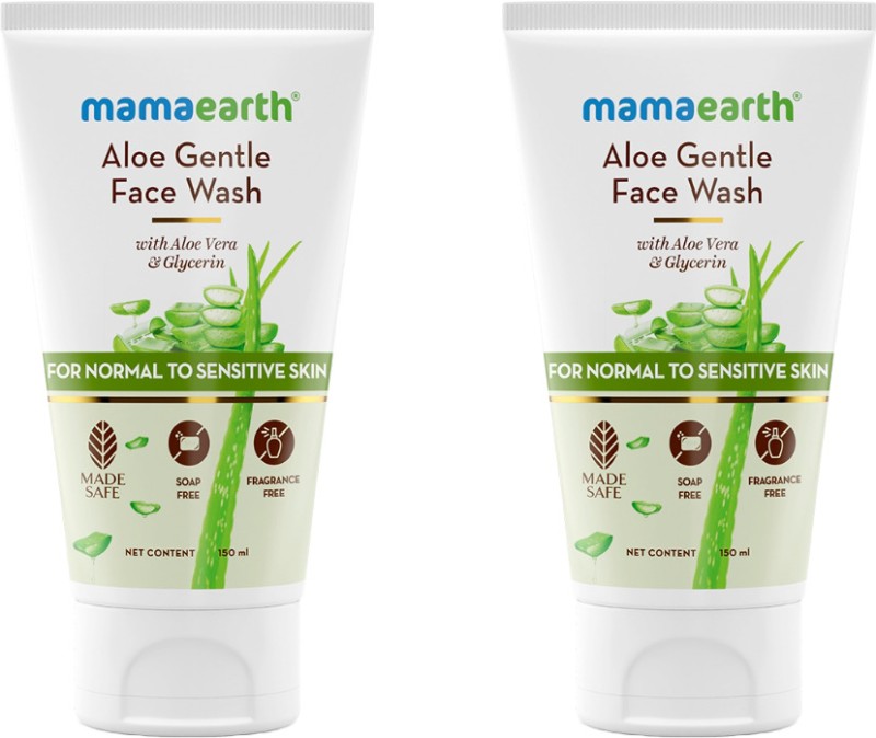 Mamaearth Aloe Gentle  With Aloe Vera & Glycerin For Sensitive Skin (Pack Of 2) Face Wash(300 Ml)