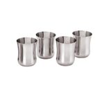 Neelam Stainless Steel 6.5 22G Prm Damaru Glass, 170 Ml, Silver, Set Of 6