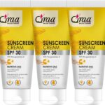 Qraa Sunscreen – Spf 30 , For Men & Women, Non-Greasy Pa++++ Sunscreen Cream Spf 30|Helps Remove Tan|Helps In Sun Burn| Pack Of 3(150 G)